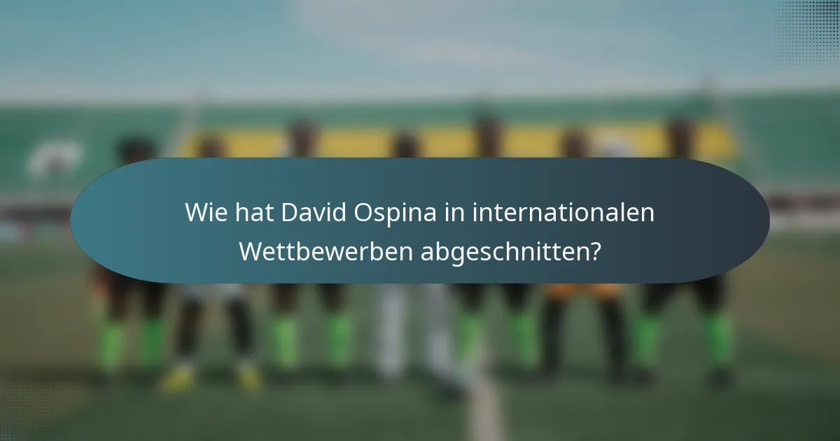 Wie hat David Ospina in internationalen Wettbewerben abgeschnitten?