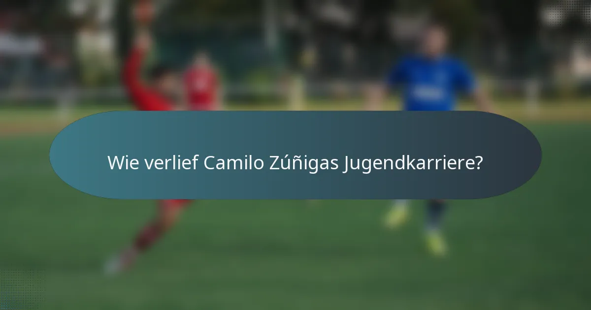 Wie verlief Camilo Zúñigas Jugendkarriere?